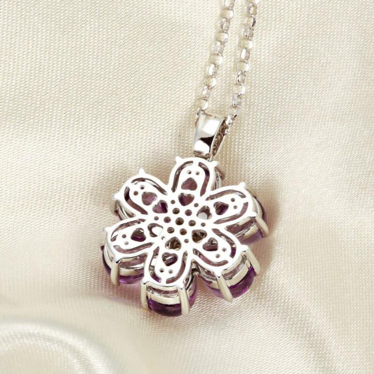Ametystový květinový náhrdelník 8511