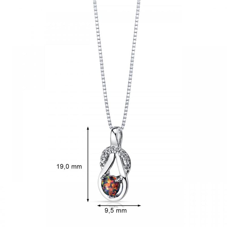 Náhrdelník s opálem a zirkony 39873