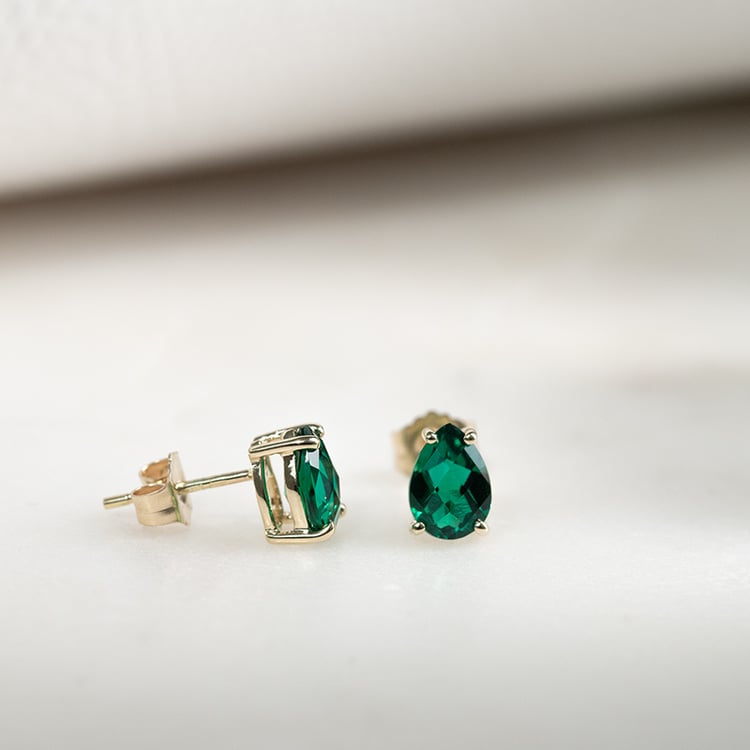 Zlaté náušnice se smaragdovými slzami Reata 133820