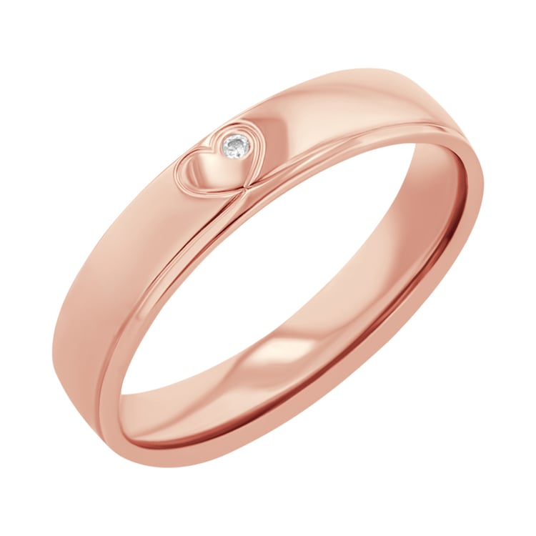 Snubní prsteny ze zlata se srdcem a diamantem Maline 117781