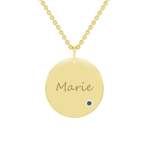 Zlatý náhrdelník s modrým diamantem