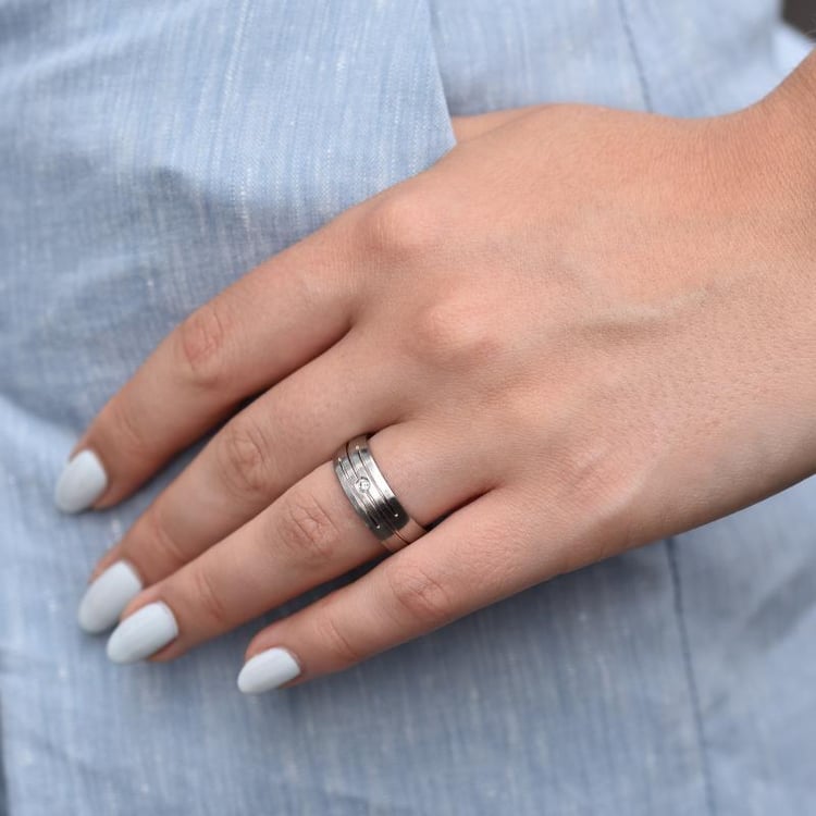 Snubní prsteny z vícebarevného zlata s matným povrchem 33407