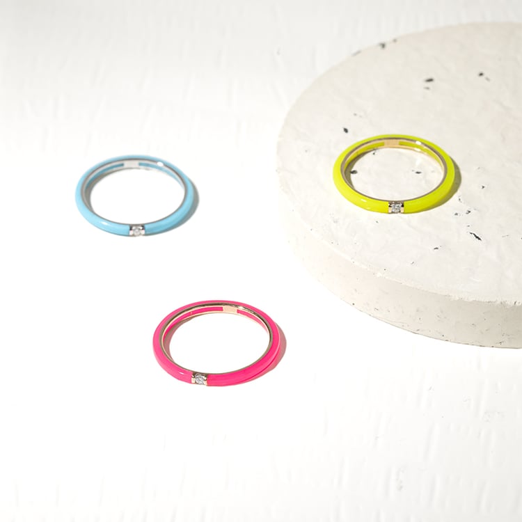 Růžový keramický prsten s diamanty Cecelia 127548