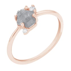 Prsten se salt and pepper diamantem a lab-grown diamanty Kendra