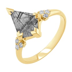 Jedinečný prsten s rutilovým křišťálem Kettil