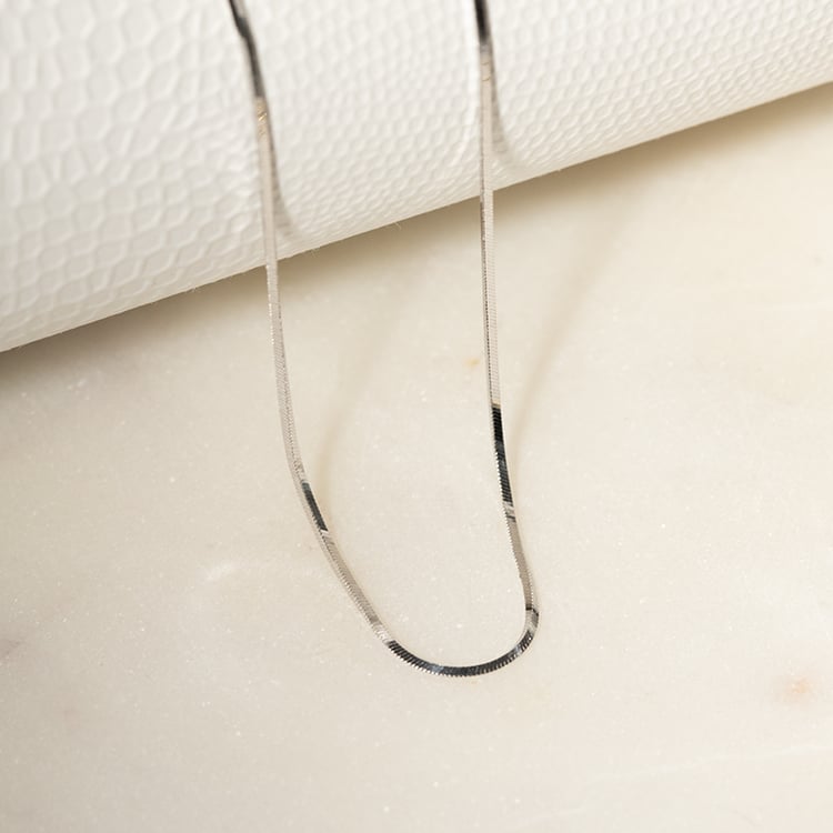 Snake řetízek 45 cm z 14k bílého zlata 135364