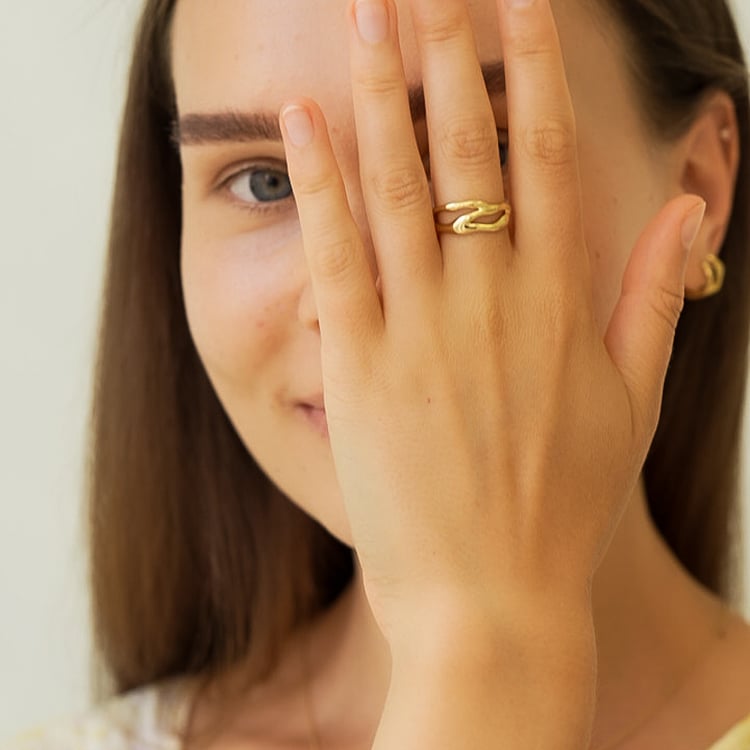 Nepravidelný stříbrný prsten Ivy 144374