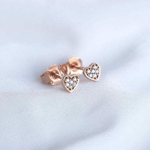 Srdcové náušnice s diamanty Janella