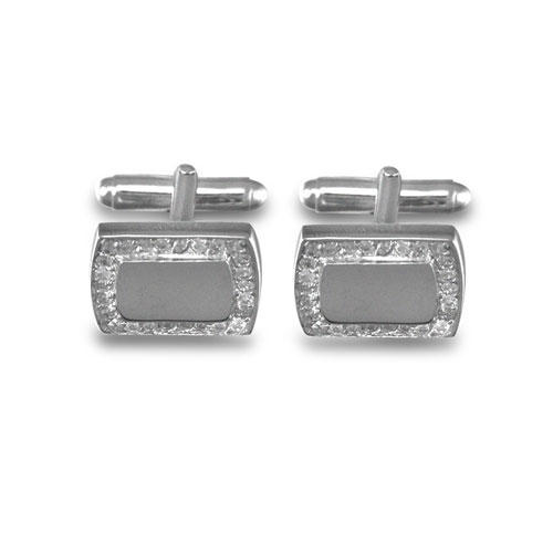 Stříbrné manžetové knoflíčky se zirkony Abram