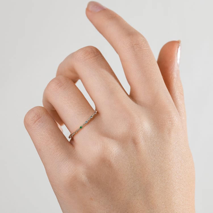 Minimalistický prsten s drahokamy dle vašeho výběru Tess 165055