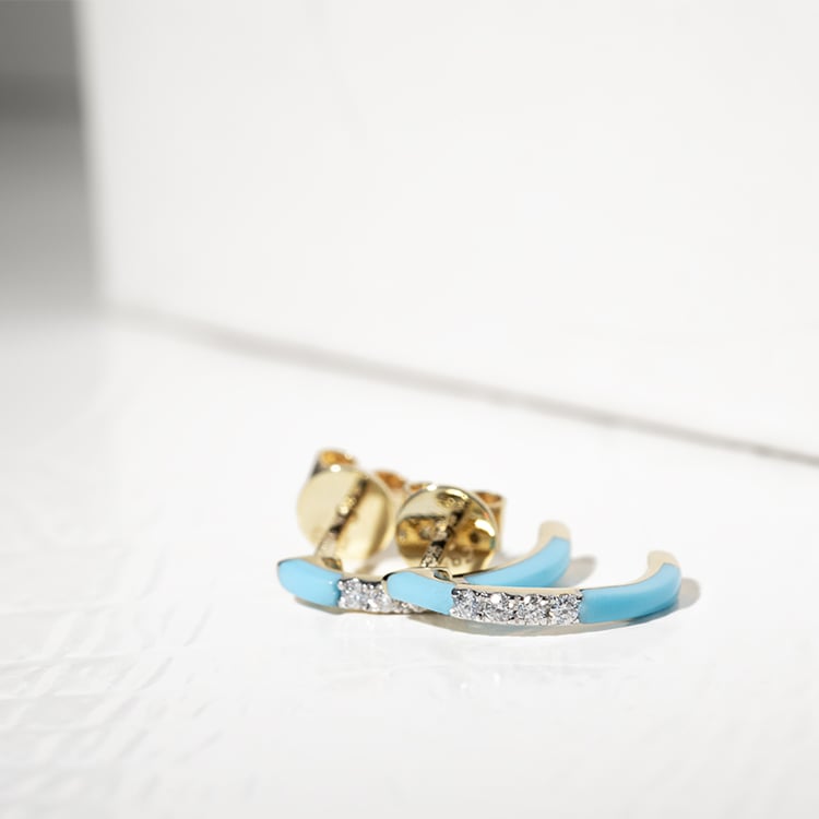 Modré keramické náušnice s diamanty Edela 127600