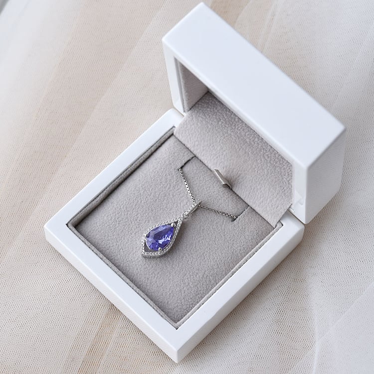 Přívěsek s tanzanitem a zirkony 67576