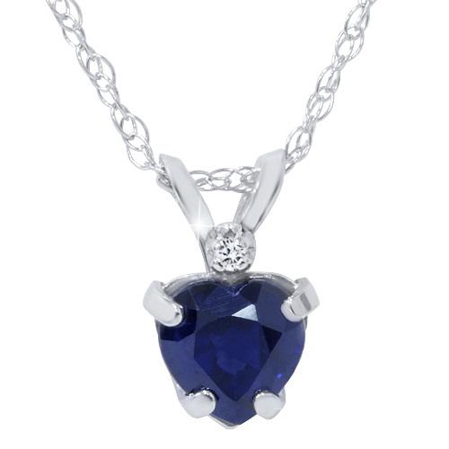 Safírové srdce ve zlatém náhrdelníku