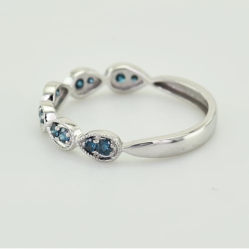 Eternity prsten ze zlata s modrými diamanty Lacy