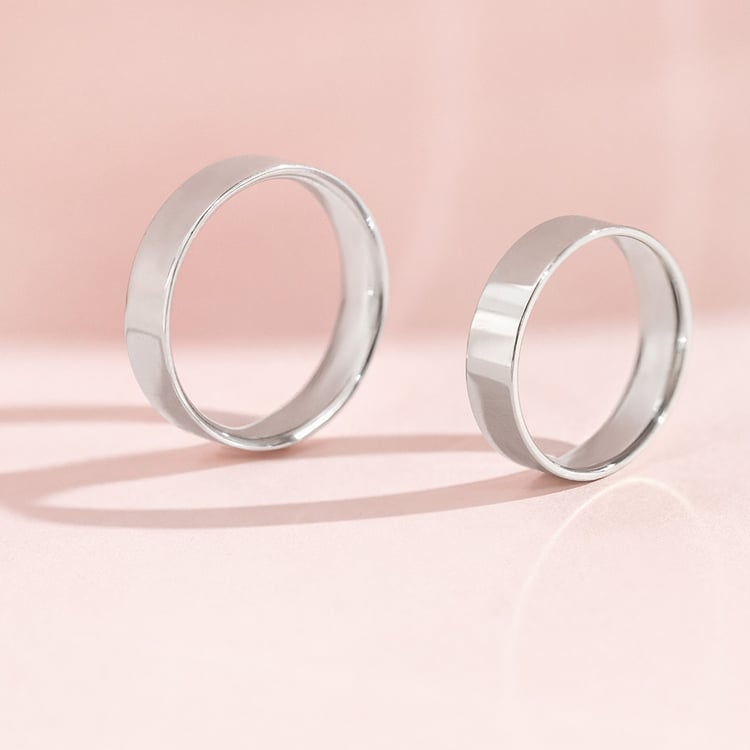 Ploché snubní prsteny z platiny Ilah 157889