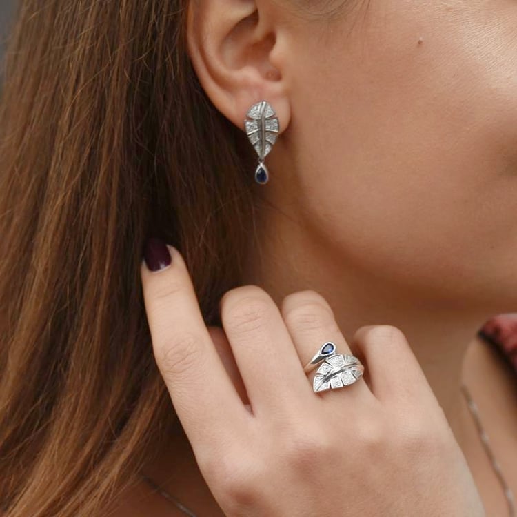 Stříbrná kolekce se safíry a zirkony Alejandro 109238