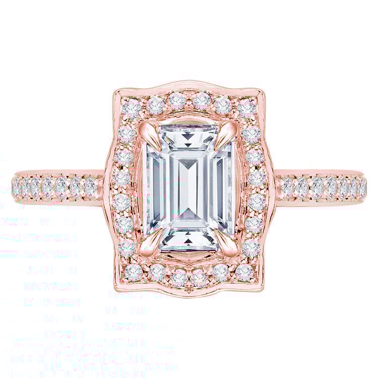 Diamantový prsten z růžového zlata pro zásnuby 74670