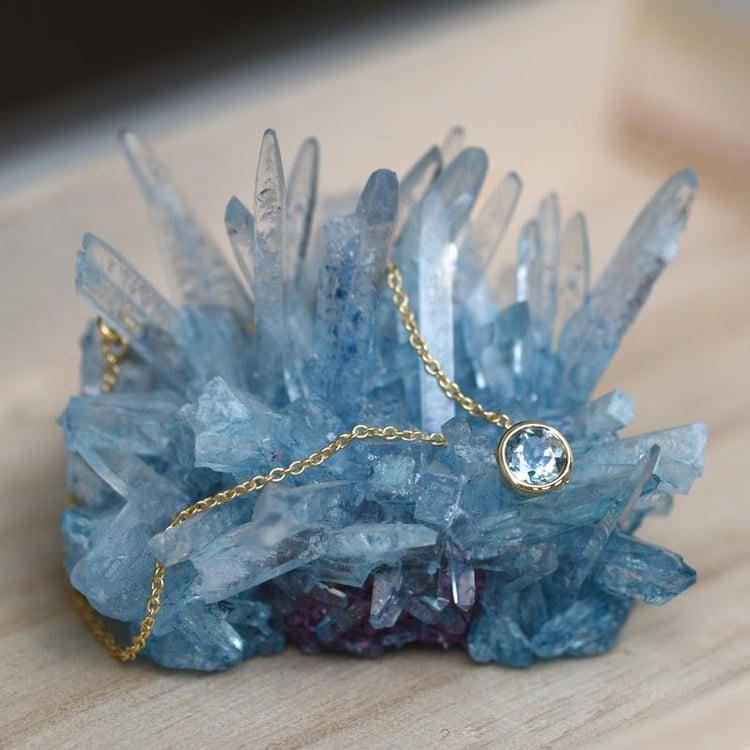 Stříbrný náramek s akvamarínem Arleth 103080