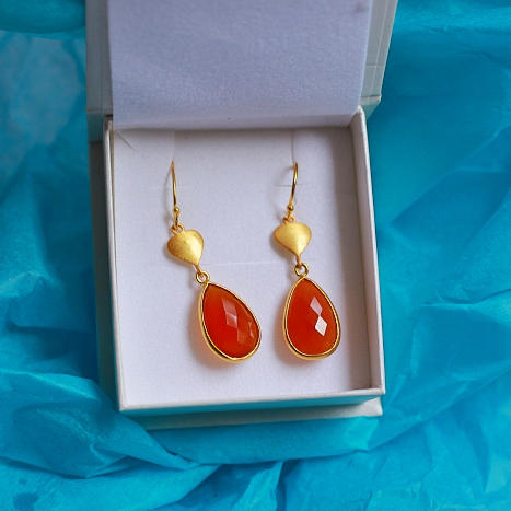 Náušnice s oranžovými onyxy 8305