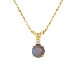 Zlatý přívěsek s labradoritem a diamantem Timotei