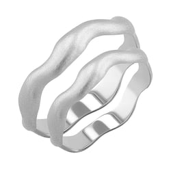 Matné vlnité snubní prsteny ze zlata Keller