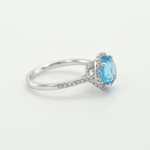 Zlatý prsten s 2.75ct topazem a diamanty Xana