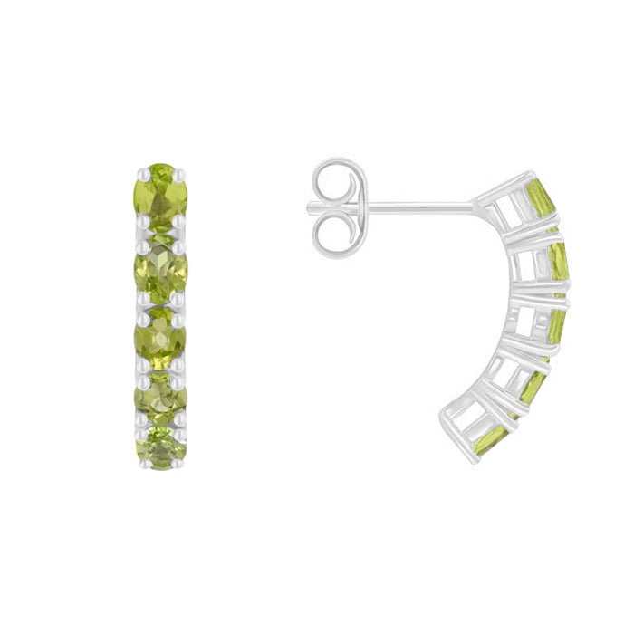 Stříbrné náušnice s olivínem