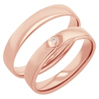 Snubní prsteny ze zlata se srdcem a diamantem Maline