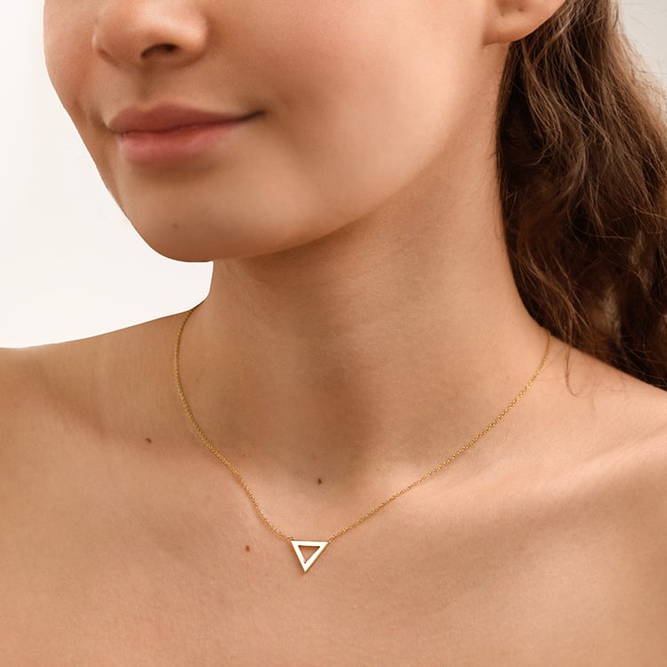 Zlatý náhrdelník ve tvaru trojúhelníku AirTriangle 153121