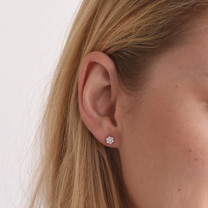 Elegantní náušnice s lab-grown diamanty Flowu