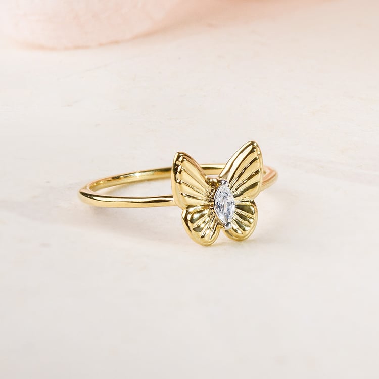 Zlatý prsten s lab-grown diamantem Rachel 163530