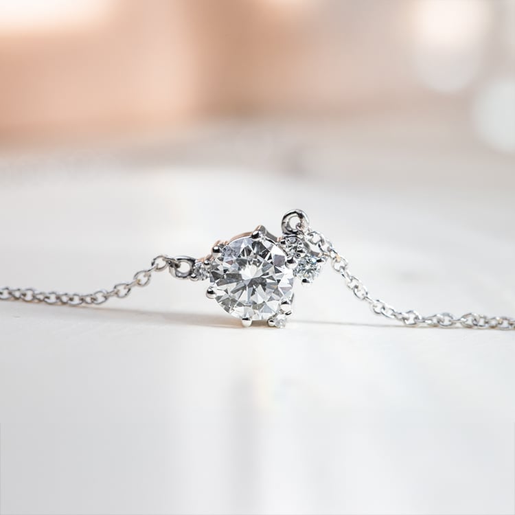 Cluster náhrdelník s lab-grown diamanty Edom 152044