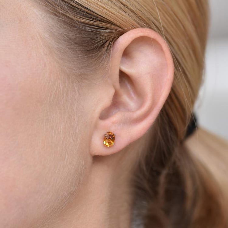 Náušnice ze zlata s citríny 20057