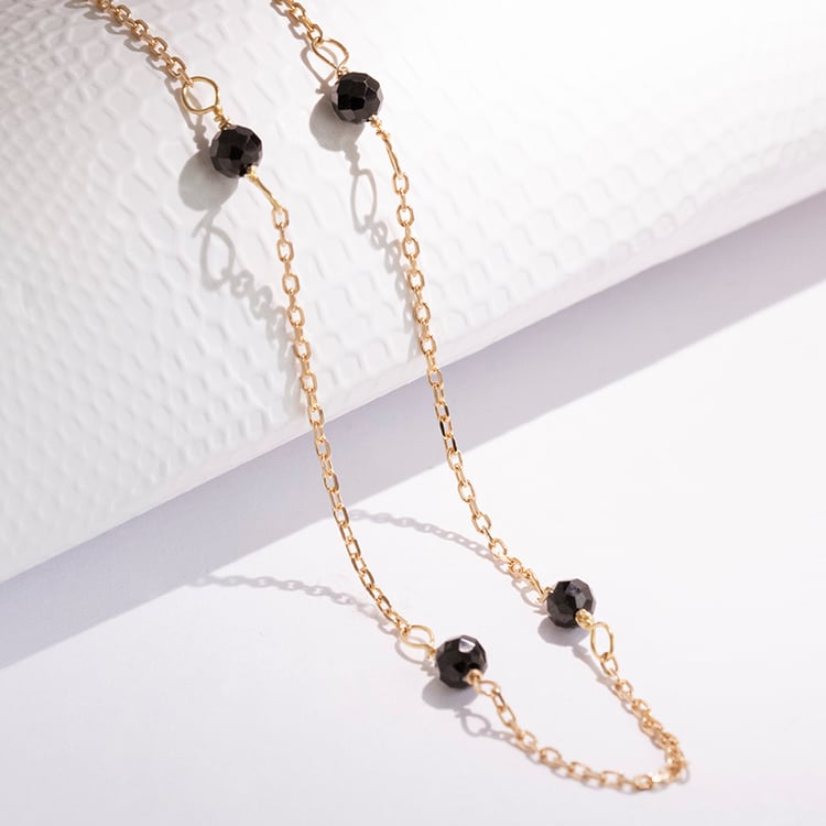 Stříbrný pozlacený náhrdelník se spinelovými korálky Liona 115654