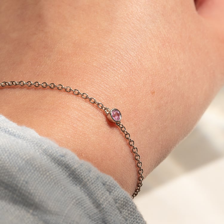 Stříbrný minimalistický náramek se safírem Bonato 138435