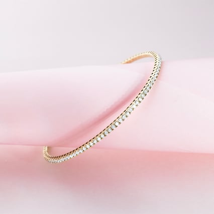 Zlatý flexi náramek s lab-grown diamanty Roberts