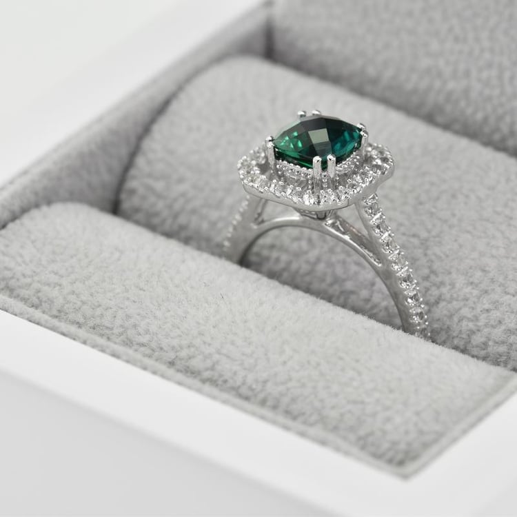 Zlatý prsten s cushion smaragdem 38820