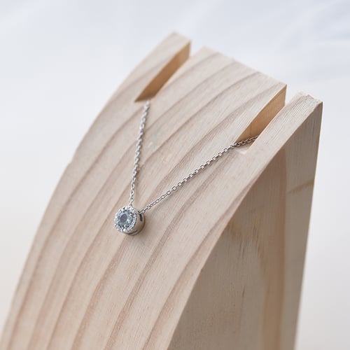 Halo přívěsek s akvamarínem a diamanty Vicky