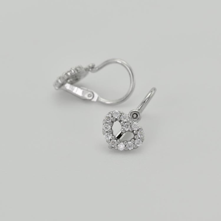 Dětské náušnice zlatá srdíčka s diamanty 145035