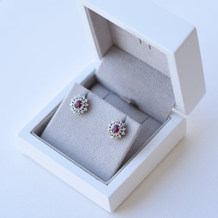 Rubínové náušnice ze zlata 61803