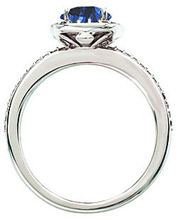 Zlatý safírový prsten s diamanty 394