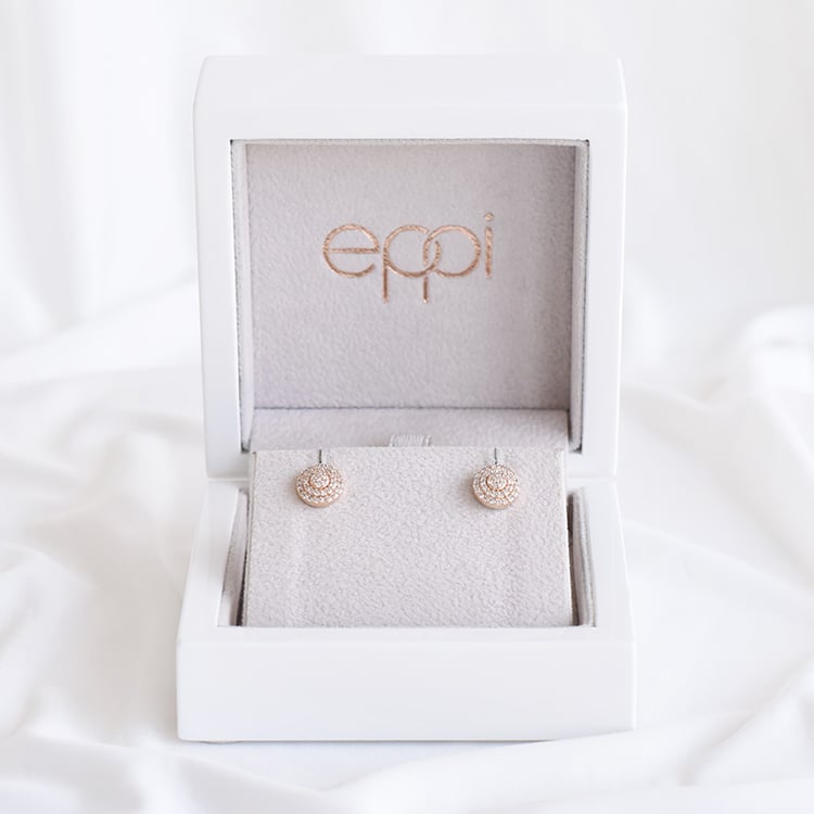 Stříbrné peckové náušnice s lab-grown diamanty Cornelia 104031