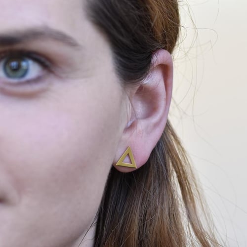Zlaté maxi trojúhelníkové náušnice Beli
