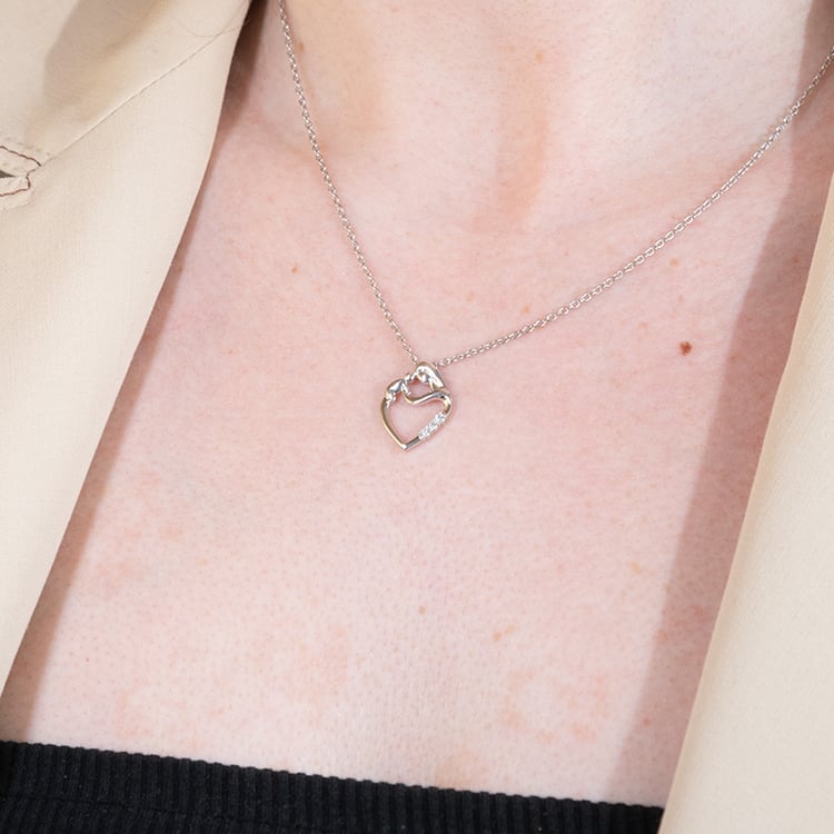 Stříbrný přívěsek matka a dítě s lab-grown diamanty Eisa 99821