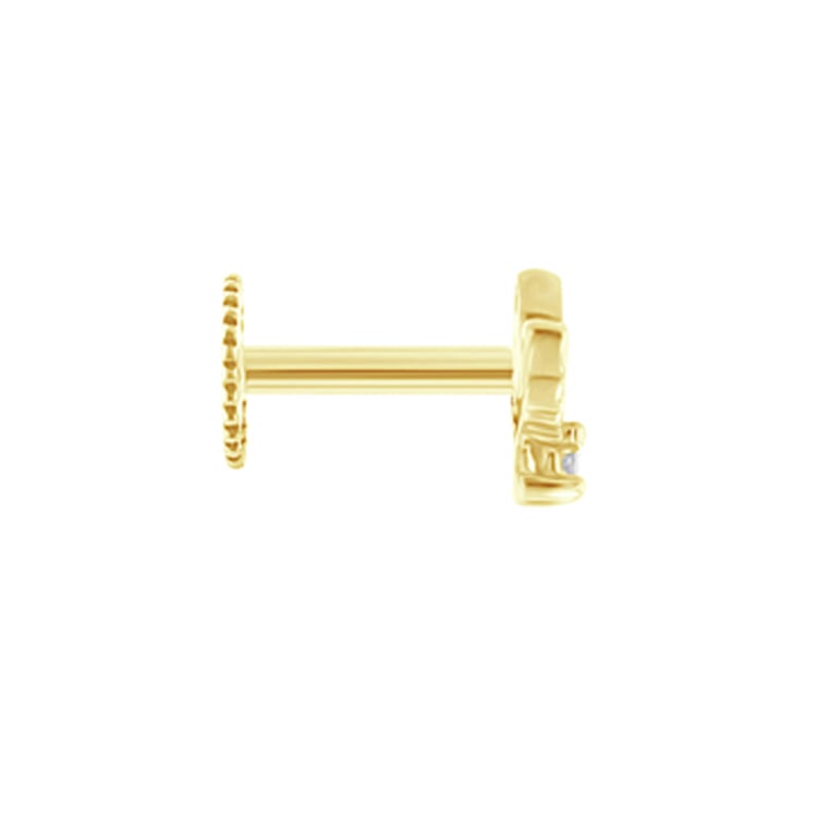 Zlatá piercing náušnice s bílými topazy Amina 124370