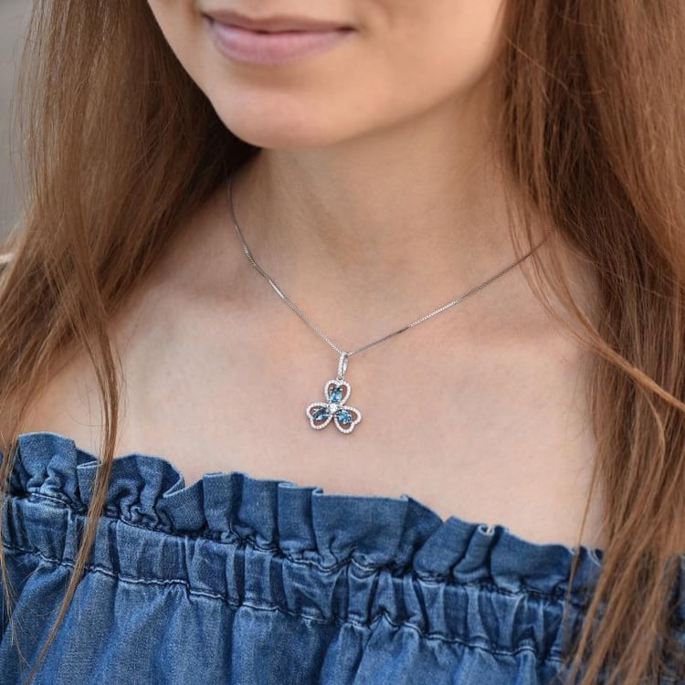 Trojlístek s topazy 43933