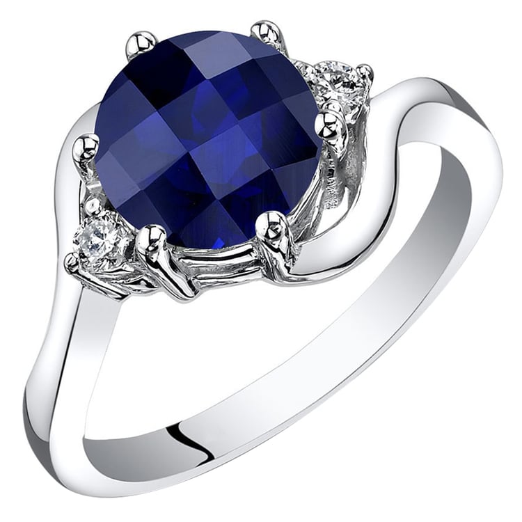 Safír a diamanty ve zlatém prstenu Gallo