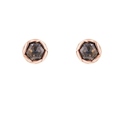 Minimalistické náušnice se salt and pepper diamanty Shyla