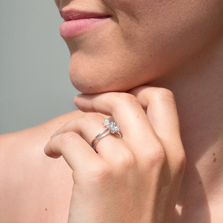 Vykrojený prsten s marquise lab-grown diamanty Riori 142545