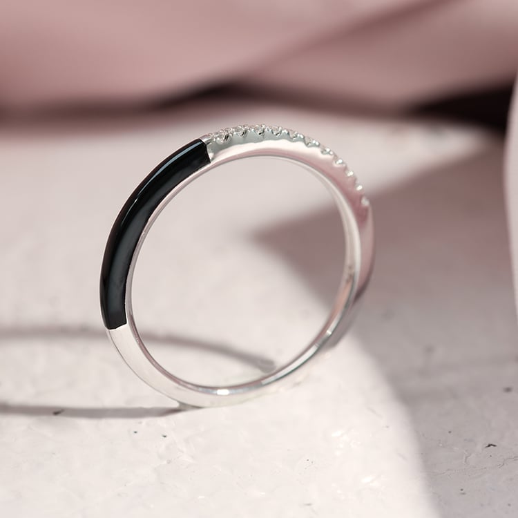 Keramický prsten s lab-grown diamanty Danyl 121875